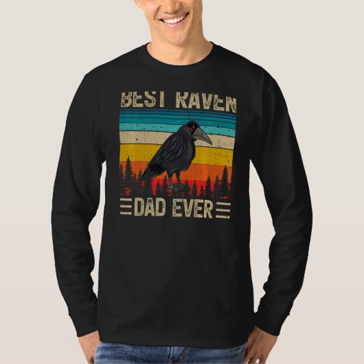 Mannen Raven Bird  Beste Raven Pap Ooit Fathe T-shirt (Voorkant)