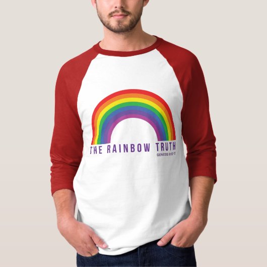 Mannen Red B-ball Shirt Rainbow Truth (Voorkant)