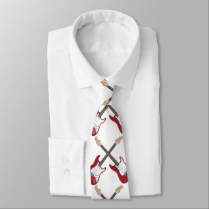 Mannen Red Guitar Necktie Stropdas