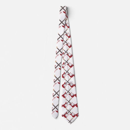 Mannen Red Guitar Necktie Stropdas (Achterkant)