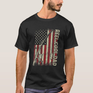 Mannen Reel Cool Dad American Flag Vist Rod US Fa T-shirt
