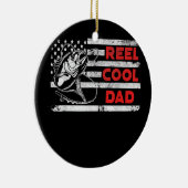 Mannen Reel Cool Dad American Flag Vist vaders Keramisch Ornament (Rechts)