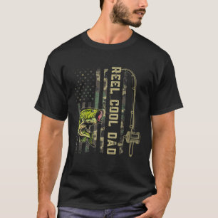 Mannen Reel Cool Dad Camouflage American Flag Funn T-shirt