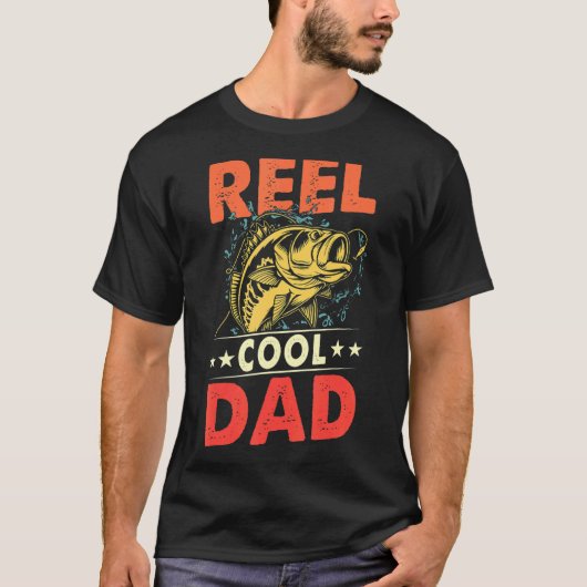 Mannen Reel Cool Dad Vist papa 2022 T-shirt (Voorkant)