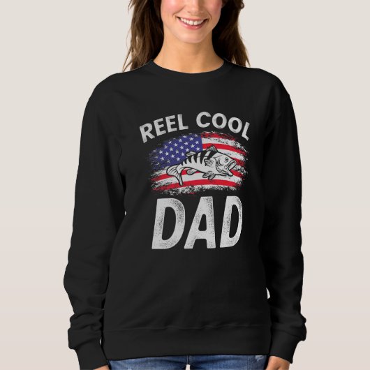 Mannen Reel Cool Dad Vist vaderdag Amerikaanse Fl Trui (Voorkant)