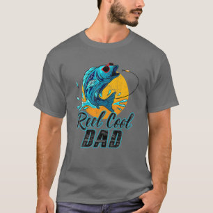 Mannen Reel Cool Dad Vist zonnebril Funny Father T-shirt