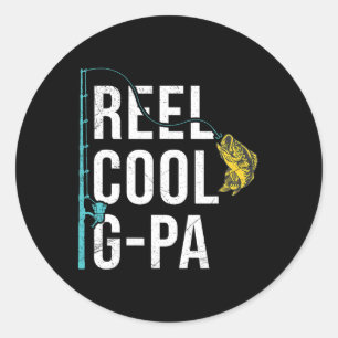 Mannen Reel Cool G-pa Gevist Shirt Grappig Opa Fa Ronde Sticker