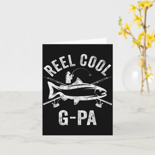 Mannen Reel Cool G-pa Shirt Grappige Visser Kerstm Kaart (Gele Bloem)