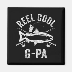 Mannen Reel Cool G-pa Shirt Grappige Visser Kerstm Magneet