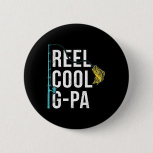 Mannen Reel Cool G-pa Vis Shirt Grappige Opa Va Ronde Button 5,7 Cm