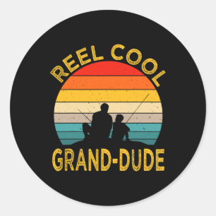 Mannen Reel Cool Grand Dude Vissen Daddy  Re Ronde Sticker