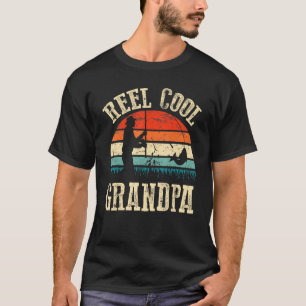 Mannen Reel Cool Grandpa Fish Vist vader T-shirt
