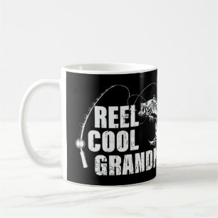 Mannen Reel Cool Grandpa-ontwerp met vis en visser Koffiemok