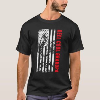 Mannen Reel Cool Grandpa Vist Patriotic American T-shirt