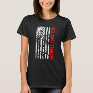 Mannen Reel Cool Grandpa Vist Patriotic American T-shirt
