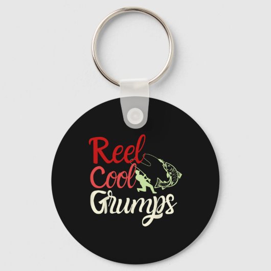 Mannen Reel Cool Grumps Funny Vist vader Sleutelhanger (Voorkant)