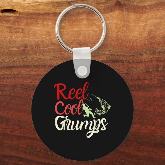 Mannen Reel Cool Grumps Funny Vist vader Sleutelhanger (Voorkant)