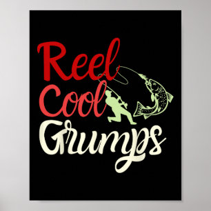 Mannen Reel Cool Grumps Vintage Grappige Visserij Poster