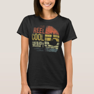 Mannen Reel Cool Grumpy Fisherman Grumpy Vader's D T-shirt