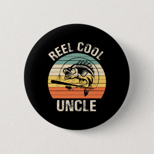 Mannen Reel Cool Oom Vissen Grappig Cadeau Voor Ma Ronde Button 5,7 Cm