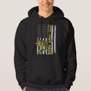 Mannen Reel Cool Papa Vis Amerikaanse Vlag Papa Jo Hoodie