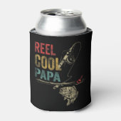Mannen Reel Cool Papa vis Vist Shirt vaders Da Blikjeskoeler (Blikje Voorkant)