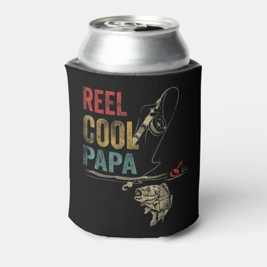 Mannen Reel Cool Papa vis Vist Shirt vaders Da Blikjeskoeler (Blikje Achterkant)