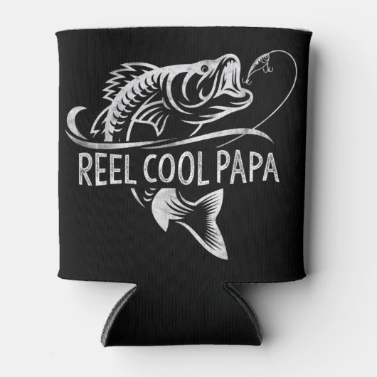 Mannen Reel Cool Papa Vist papa Gifts Vaderdag Blikjeskoeler (Voorkant)