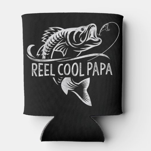 Mannen Reel Cool Papa Vist papa Gifts Vaderdag Blikjeskoeler (Achterkant)