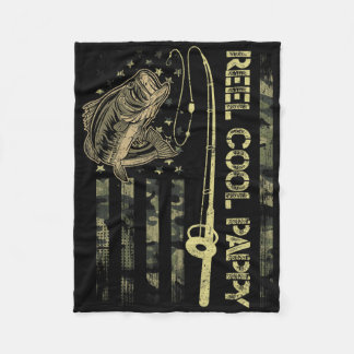 Mannen Reel Cool Pappy Camouflage Amerikaanse Vlag Fleece Deken