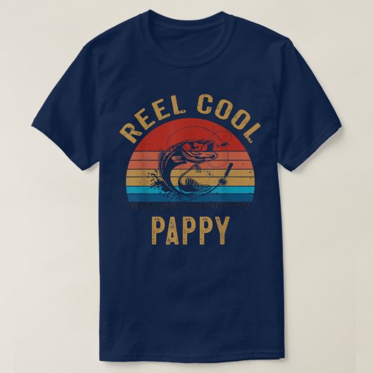 Mannen  Reel Cool Pappy Funny Fathers Day T-shirt (Design voorkant)