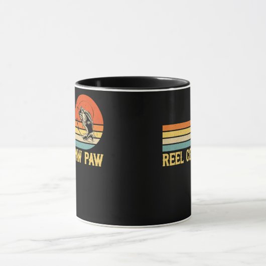 Mannen Reel Cool Paw Vist Funny Fish Mok (Midden)