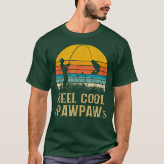 Mannen Reel Cool Pawpaw Vist Shirten, Fun Fathers T-shirt