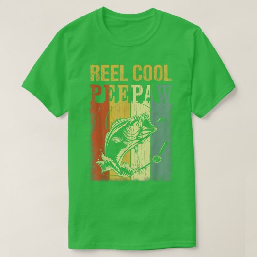 Mannen Reel Cool Peepaw Vist Shirten, Fun Fathers T-shirt (Design voorkant)
