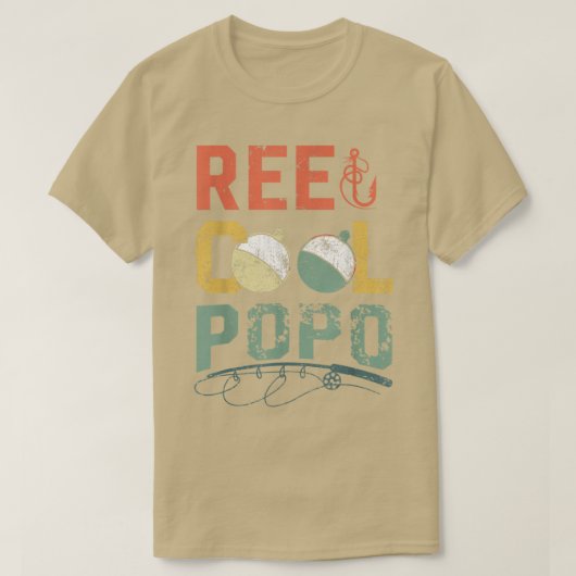 Mannen Reel Cool Popo Vist, Fun Fathers Day Fis T-shirt (Design voorkant)