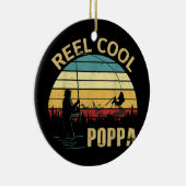 Mannen  Reel Cool Poppa vis Vist vaders Keramisch Ornament (Rechts)
