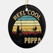 Mannen  Reel Cool Poppa vis Vist vaders Keramisch Ornament (Links)