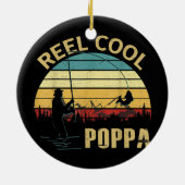 Mannen  Reel Cool Poppa vis Vist vaders Keramisch Ornament (Achterkant)