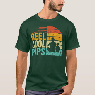 Mannen Reel Cool Poppen Vist pa opa Fu T-shirt
