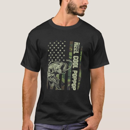 Mannen Reel Cool Poppop Camouflage - Amerikaanse v T-shirt (Voorkant)