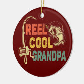 Mannen Reel Cool Poppy Vist opa Vaderdag Keramisch Ornament (Links)