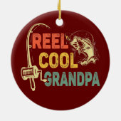 Mannen Reel Cool Poppy Vist opa Vaderdag Keramisch Ornament (Achterkant)