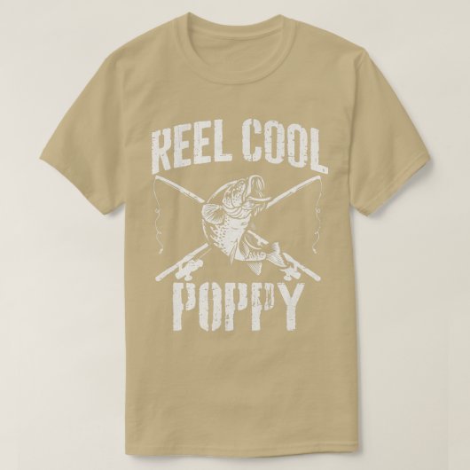 Mannen Reel Cool Poppy Vist Vaderdag opa T-shirt (Design voorkant)