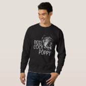 Mannen Reel Cool Poppy Vist Vaderdag opa Trui (Voorkant volledig)
