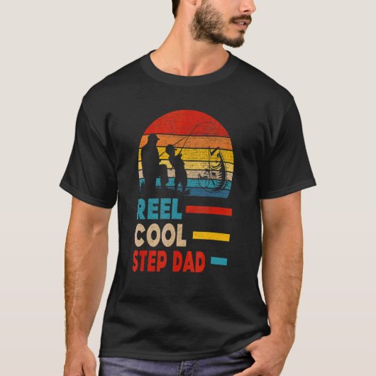 Mannen Reel Cool Step Dad Vader Papper Dag T-shirt (Voorkant)