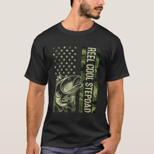 Mannen Reel Cool Stepdad Camouflage Amerikaanse vl T-shirt (Voorkant)