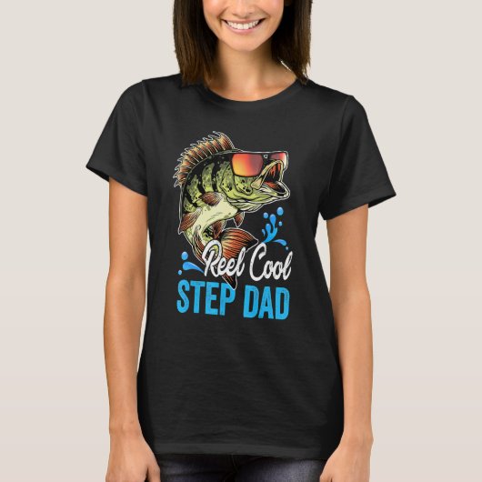 Mannen Reel Cool Stiefvader Visser Vader Vaderdag  T-shirt (Voorkant)