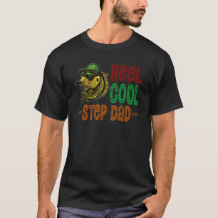 Mannen Reel Cool Stiefvader Visser Vaderdag Fi T-shirt