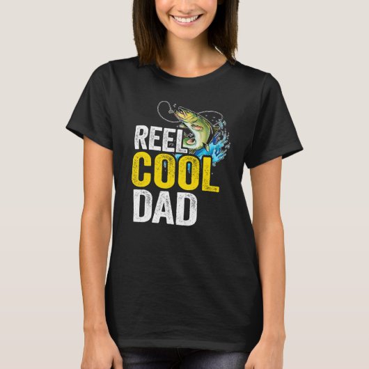 Mannen Reel Cool Vader Baars Vis Grootvader Visser T-shirt (Voorkant)