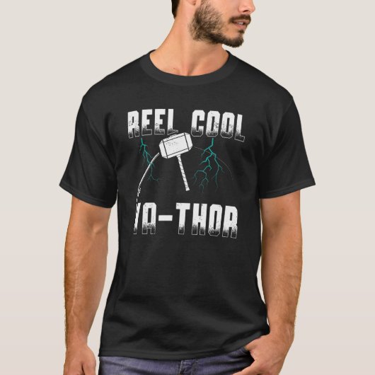 Mannen Reel Cool Van Thor Cool Viking Angler Vader T-shirt (Voorkant)